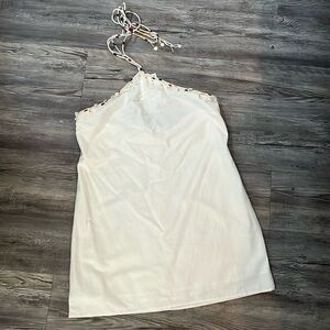 Zara Beaded linen blend dress (L)